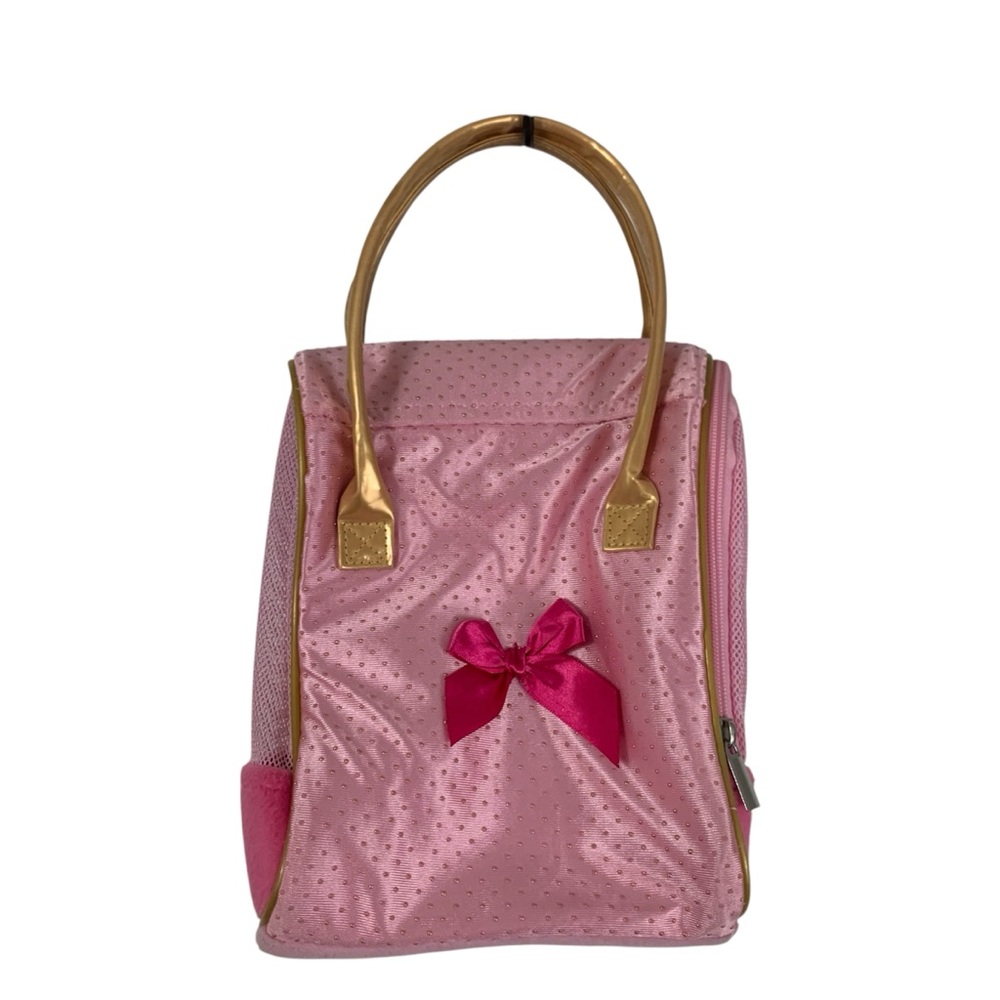 Vintage Pucci Pups Pet Carrier Pink with Bow and side zip Puppy Plush Case
